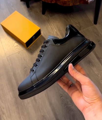 Premium Leather Low Top Casual Sneakers
