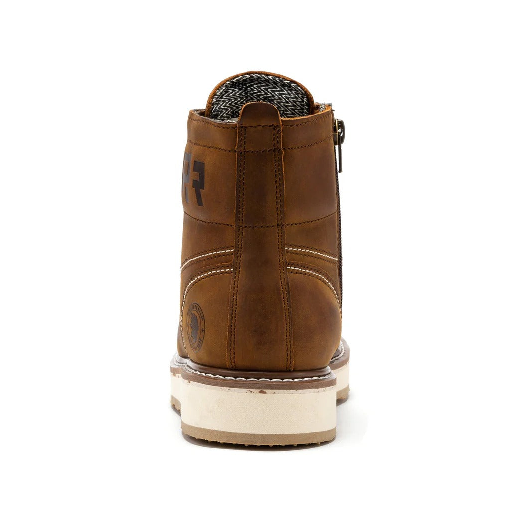Brown Zip Sided Soft Toe Wedge Work Boots