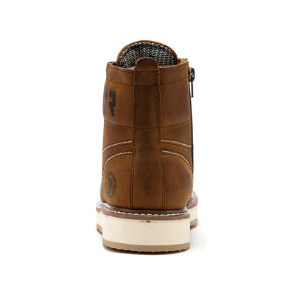 Brown Zip Sided Soft Toe Wedge Work Boots