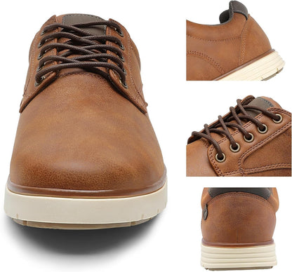 Vintage Washed Leather Hand-Stitched Oxford Shoes