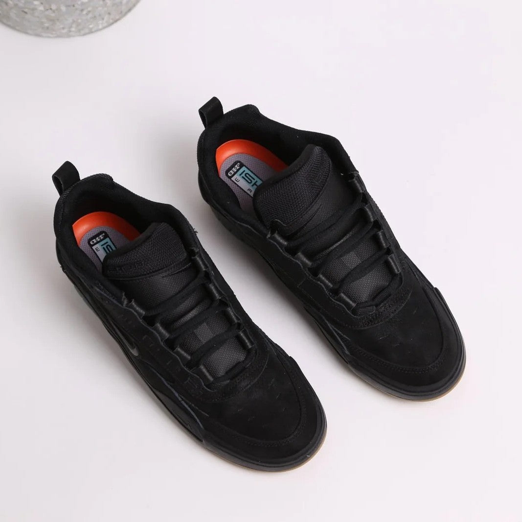 Black Suede & Mesh Multi-Panel Low-Top Skate Sneakers