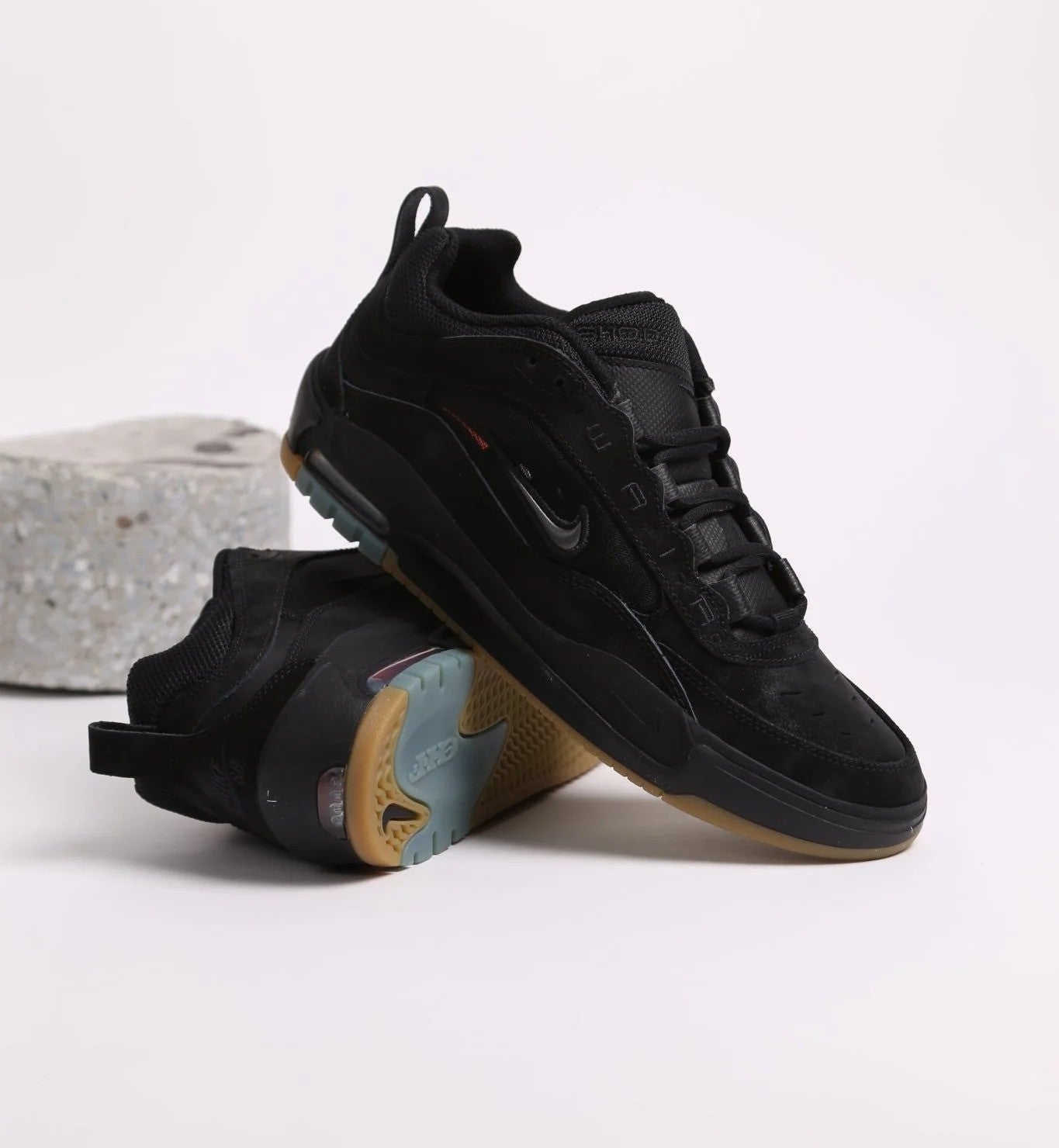 Black Suede & Mesh Multi-Panel Low-Top Skate Sneakers
