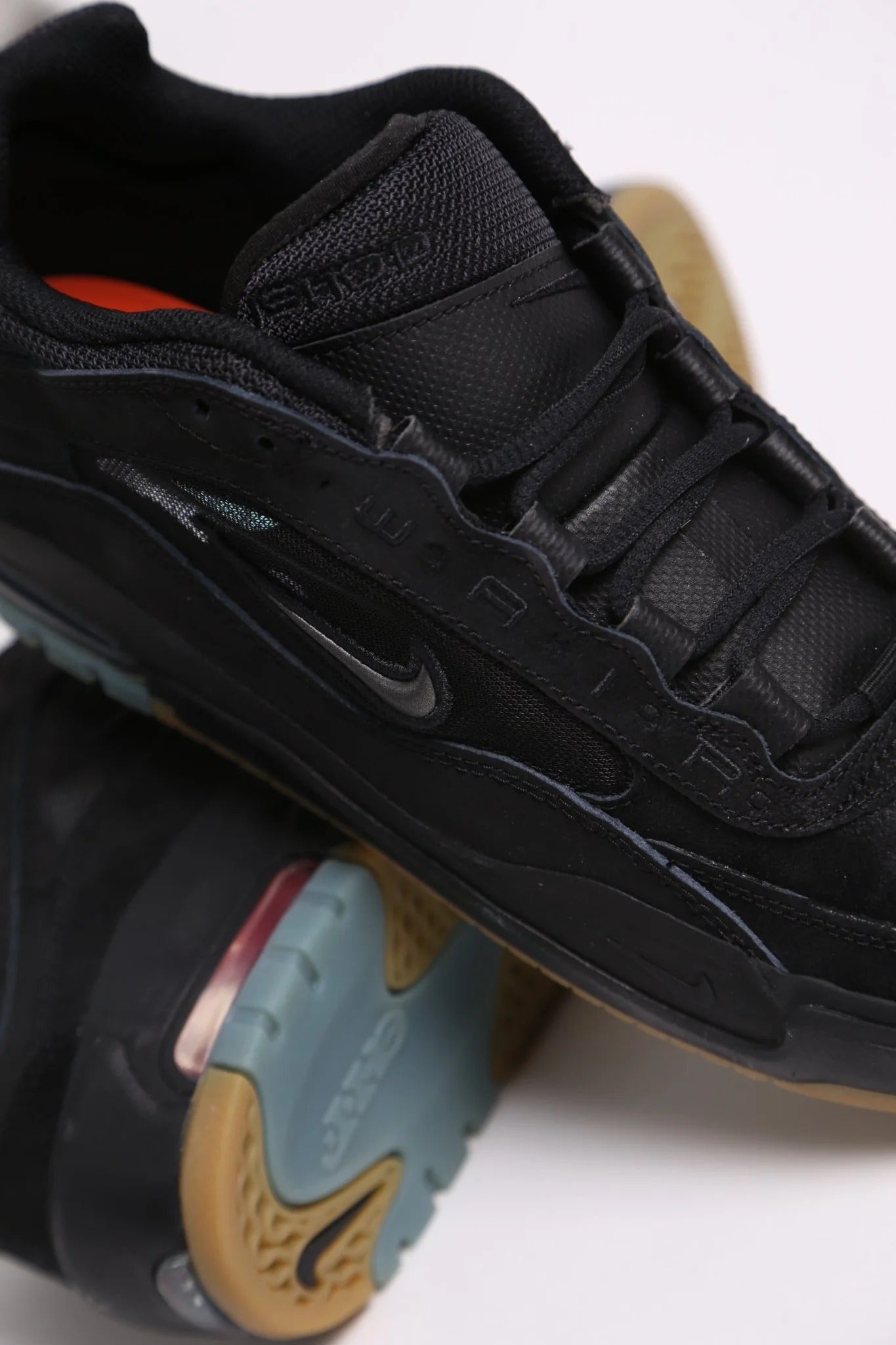 Black Suede & Mesh Multi-Panel Low-Top Skate Sneakers