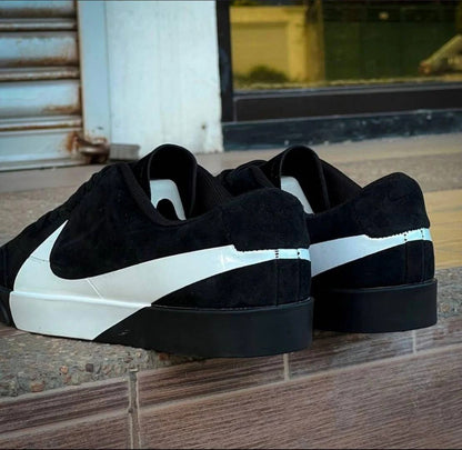 Black Suede Low-Top Skate Sneakers