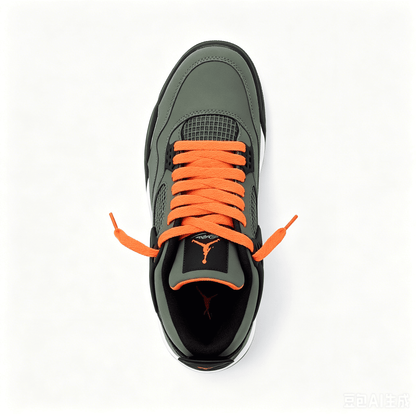 Olive Green & Orange Suede Retro Basketball Sneakers