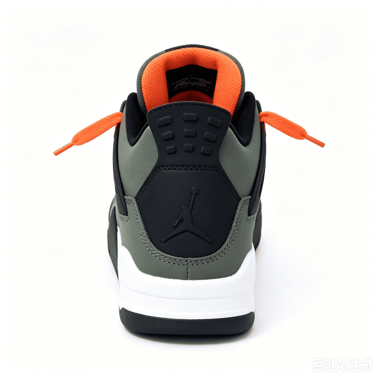 Olive Green & Orange Suede Retro Basketball Sneakers