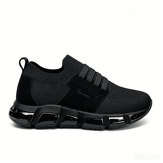 Mixed-Media Knit Air Cushion Sneakers