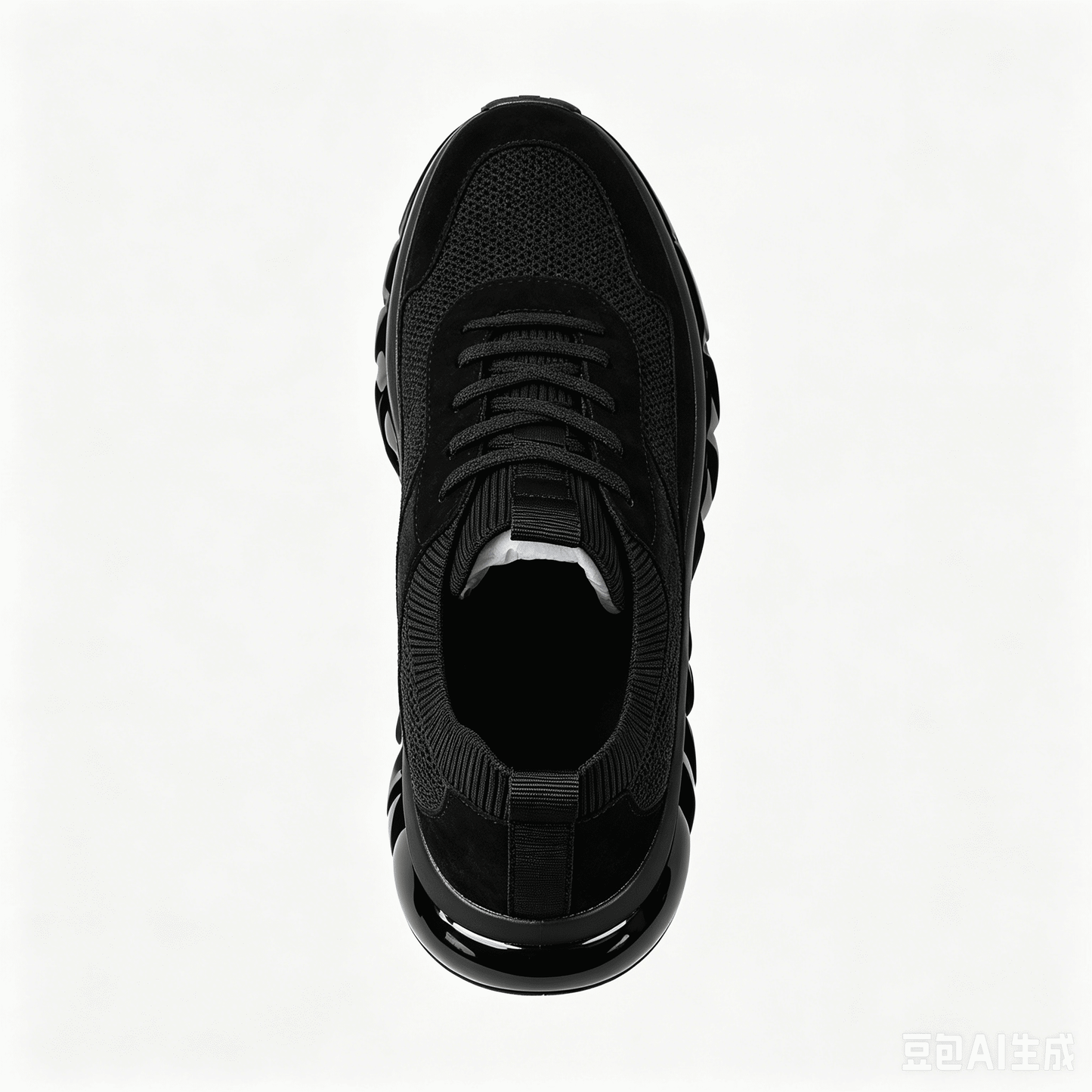 Mixed-Media Knit Air Cushion Sneakers