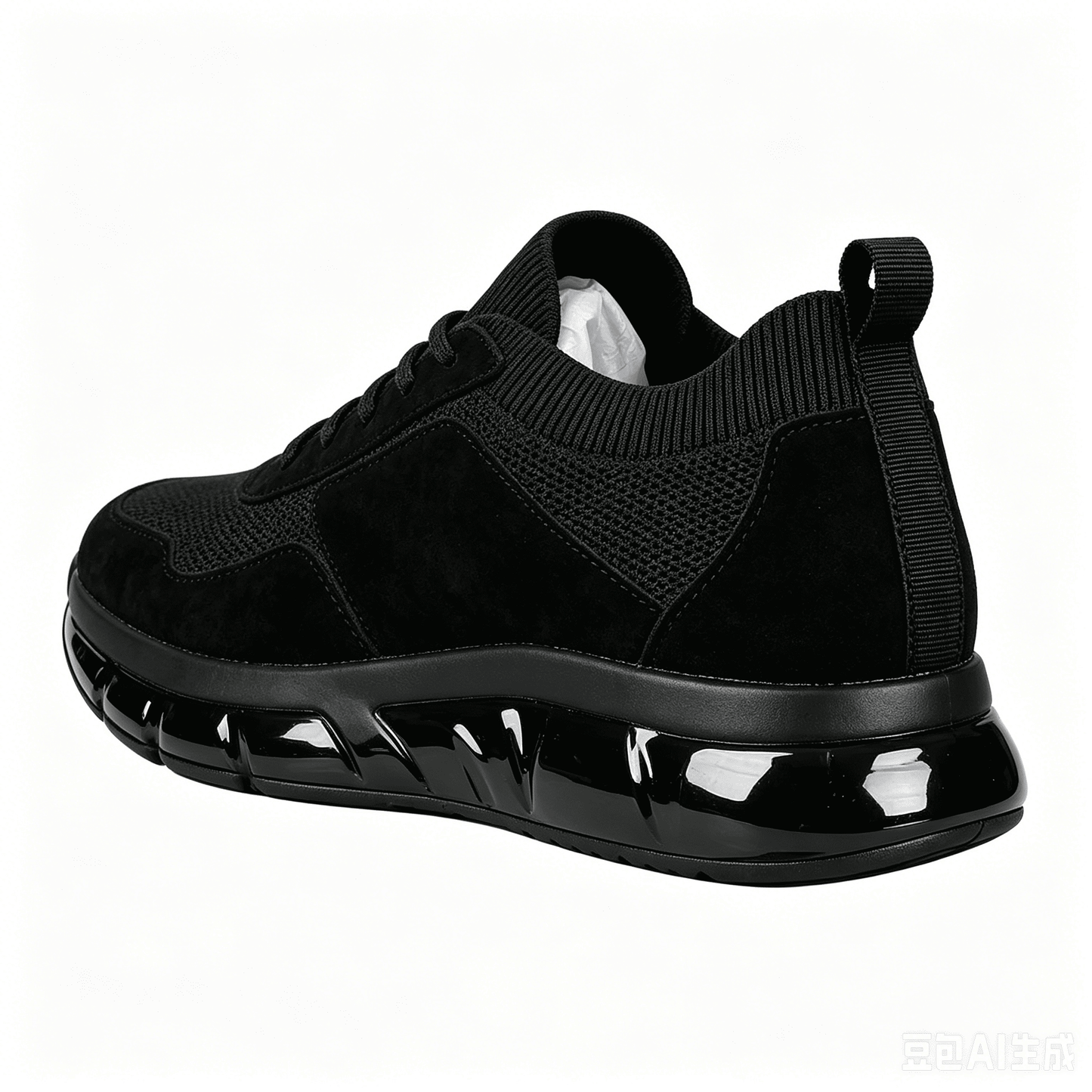Mixed-Media Knit Air Cushion Sneakers