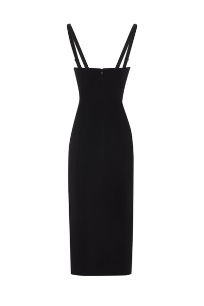 Noir Sweetheart Midi Dress