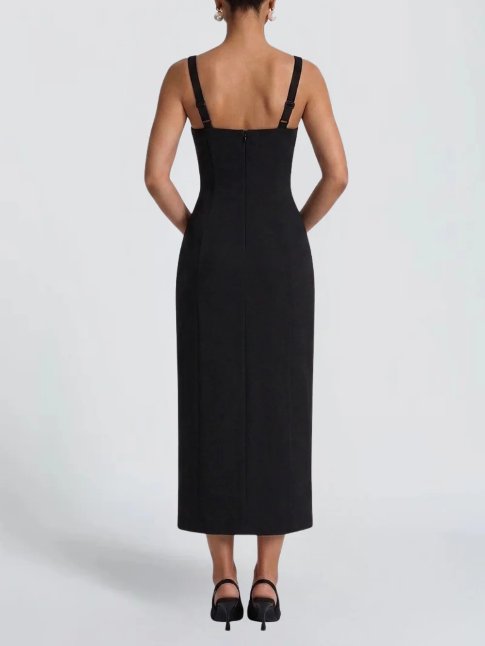 Noir Sweetheart Midi Dress
