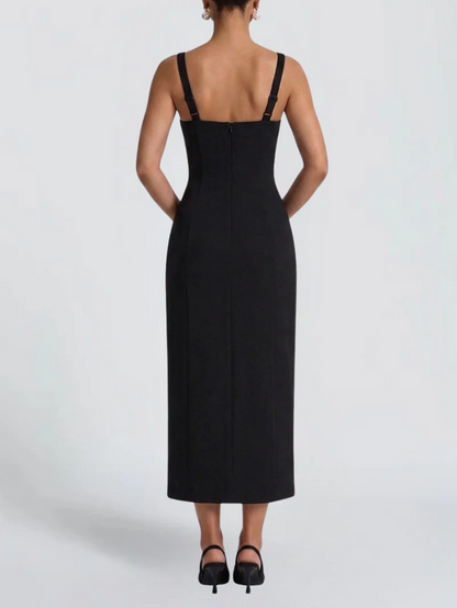 Noir Sweetheart Midi Dress