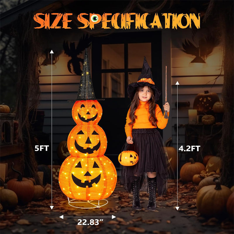 Halloween Decorative Pumpkin Light String Folding Cloth Glowing Pumpkin