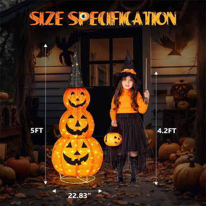 Halloween Decorative Pumpkin Light String Folding Cloth Glowing Pumpkin