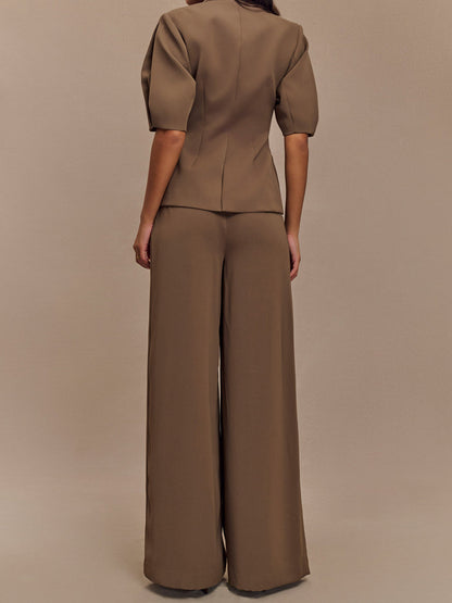 Puff Sleeve Suiting Top & Pants