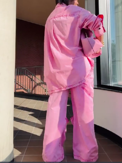 Pink Denim Suit