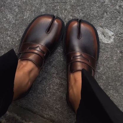Statement leather toe flats