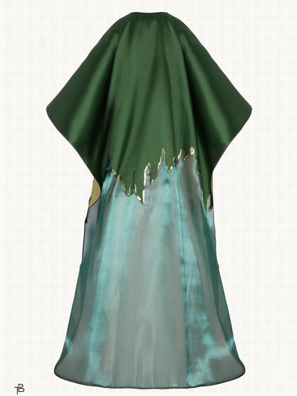 Split Neck Loose Printed Maxi Dress