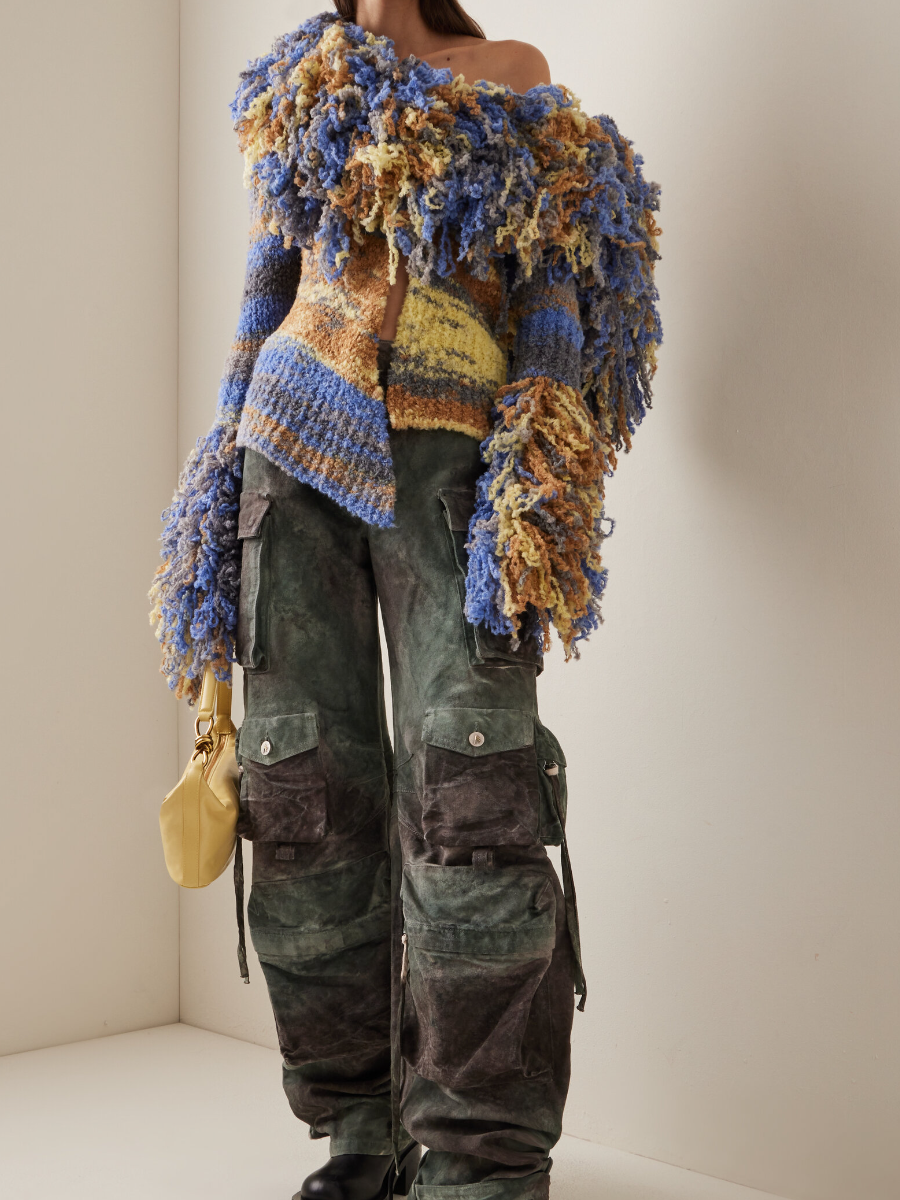 Multi-color Tassel Knitted Cardigan