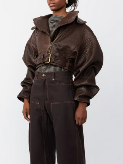 Leather Buckle Coat