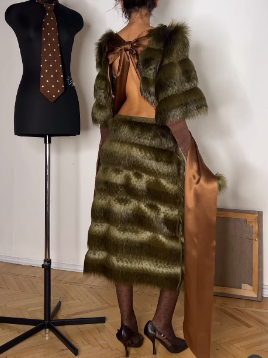 Plush Skirt Set