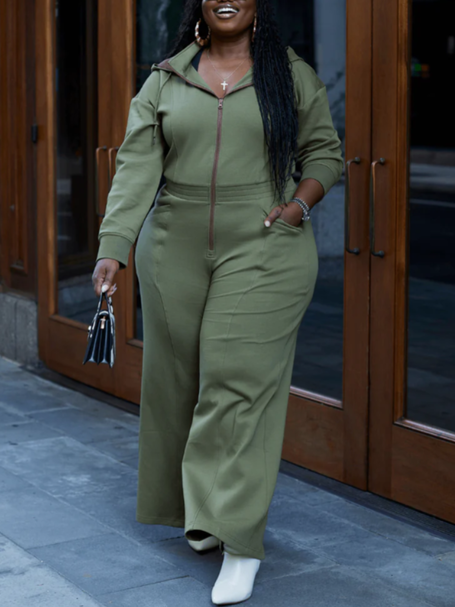 Hooded Zip Jumpsuit