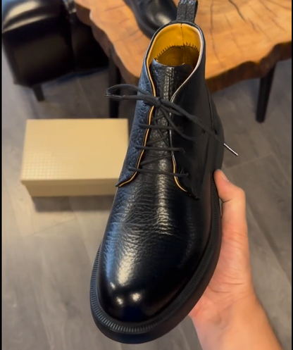 High -quality DedicationNew Rough Textured Leather Men's Boots