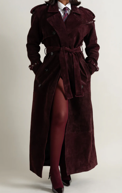 Suede “Fashion Week” Trench Coat