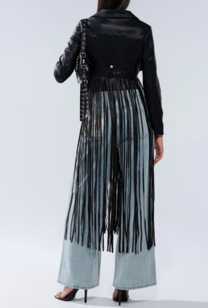 Tassel Leather Jacket