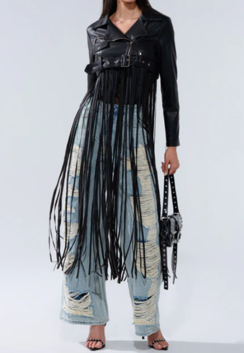 Tassel Leather Jacket