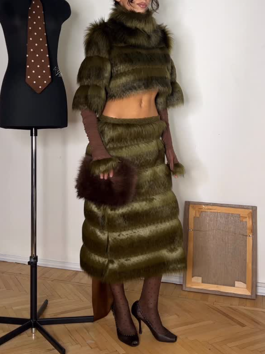 Plush Skirt Set